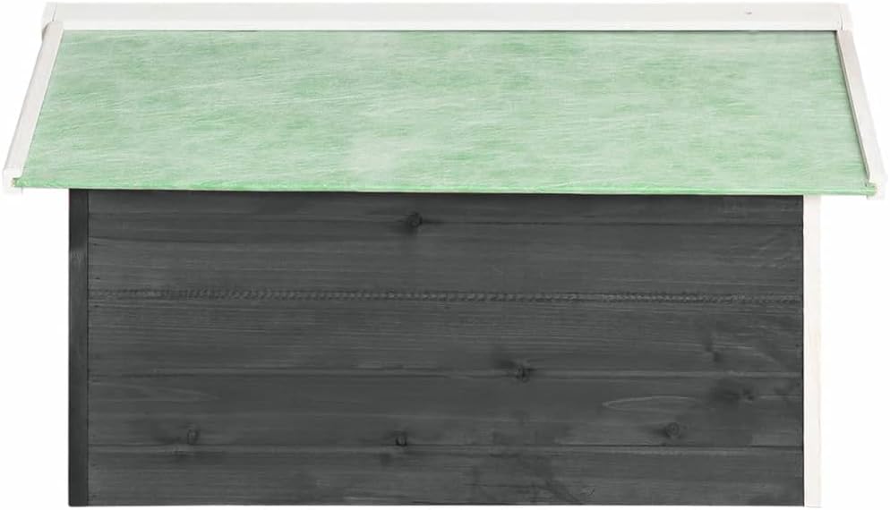 SKM Robotic Lawn Mower Garage 28.3'x34.3'x19.7', Wooden Lawn Mower Garage for Outdoor Gray and White Firwood