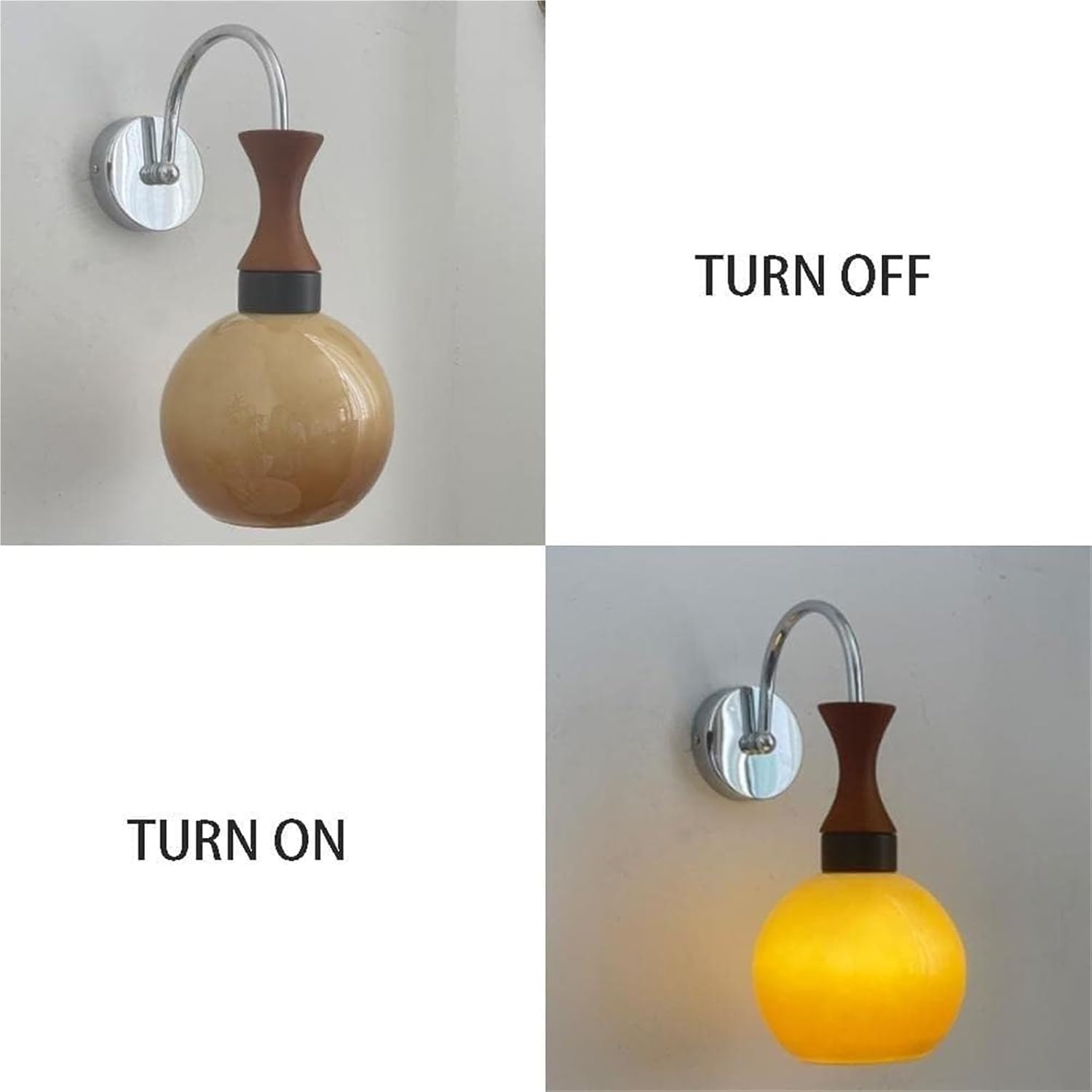 Wall Sconces Modern Industrial Iron Lamp Indoor Decor Mounted Light Glass Lampshade for Bathroom Living Room Bedroom(Gold)(Gold)