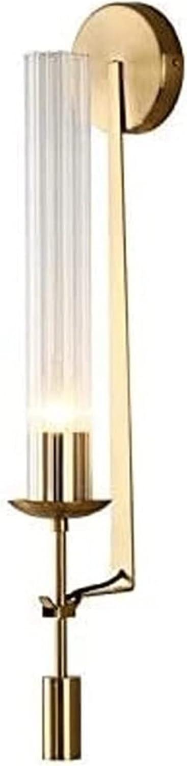 Modern 1 Bulb Gold Wall Sconce Creative LED Wall Lamp Tubular Clear Glass Wall Lighting Fixture for Bathroom Bedroom Living Room Corridor Hotel, Silver