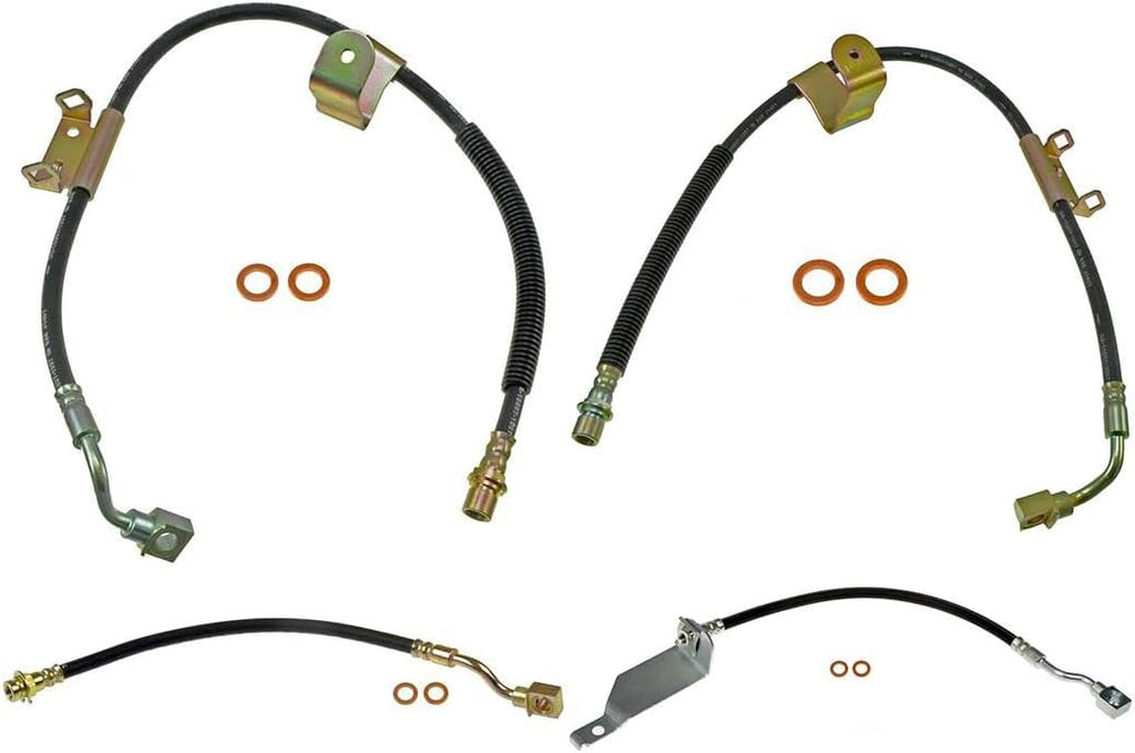 Arrhythmic Brake Hose Front and Rear Brake Line Kit, 4Pcs Automotive Replacement Brake Hydraulic Hose for Chevrolet Avalanche 2500 2002-2005 for Chevy Avalanche 2500 2002-2005