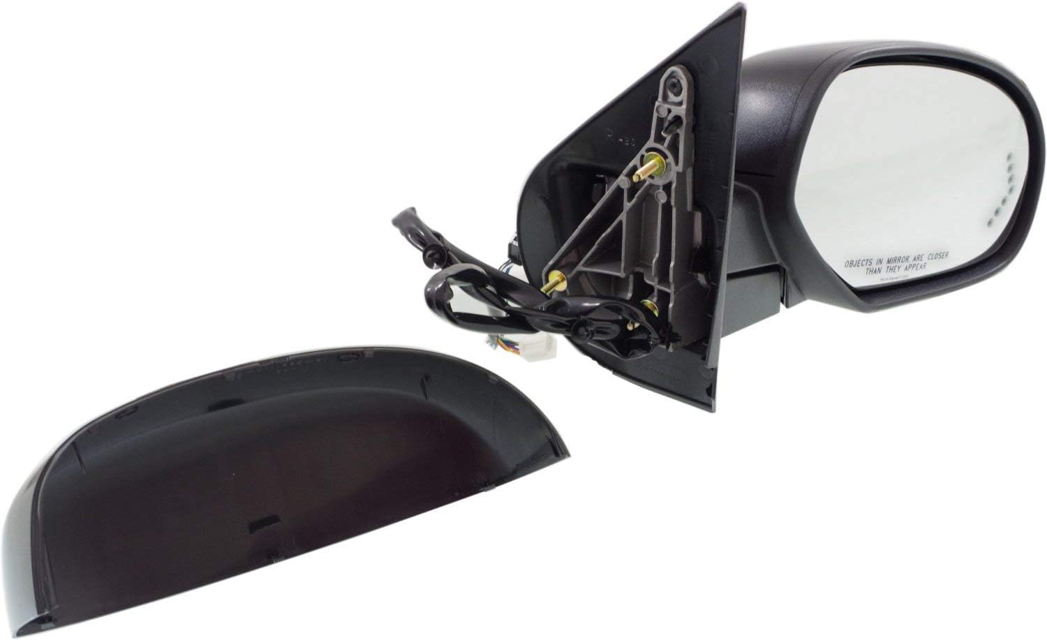 Kool Vue Right Power Heated Mirror for Chevrolet Tahoe Suburban 1500 2007-2014, Power Fold, Signal Light, Memory, Puddle Lamp, Passenger Side, Chevy Accessories, 2 Caps, No Off Road Pkg