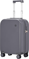 mixi Carry on Luggage, 20'' Suitcase Spinner Wheels Luggage Hardshell Lightweight Rolling Suitcases PC with Cover & TSA Lock for Business Travel, Rock Gray