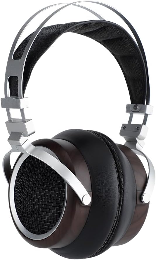 SIVGA Luan Hi-Fi Over-Ear Dynamic Driver Open-Back Wood Wired Headphone with Detachable Cable, Professional Grade Earphone for Audiophiles, for Home, for Studio(Black)