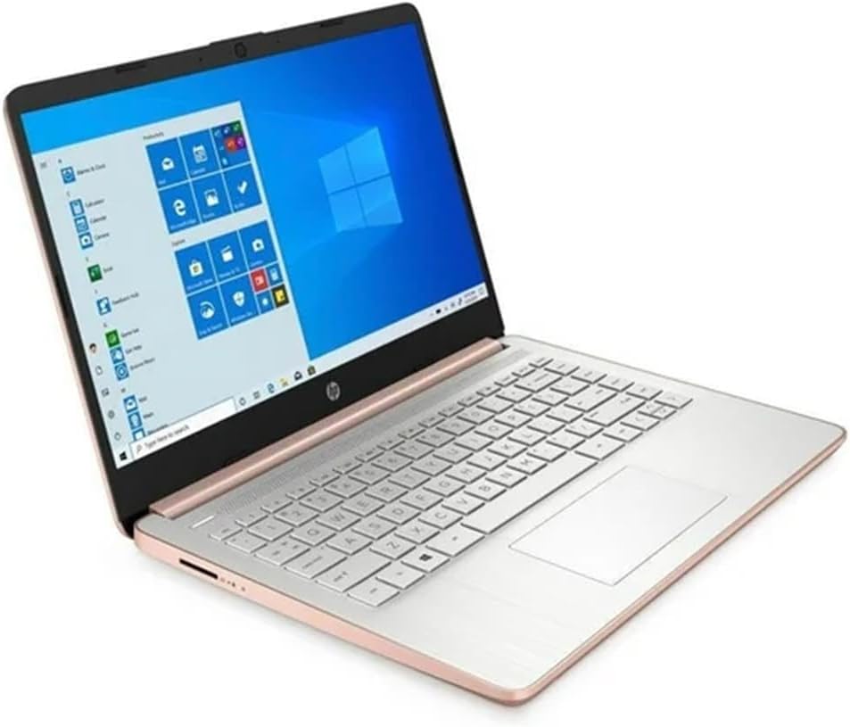 HP 14 Laptop, Intel Celeron N4020, 4 GB RAM, 64 GB Storage, 14-inch HD Touchscreen, Windows 11 Home, Thin & Portable, 4K Graphics, One Year of Microsoft 365 (14-dq0070nr, Pale Rose Gold)