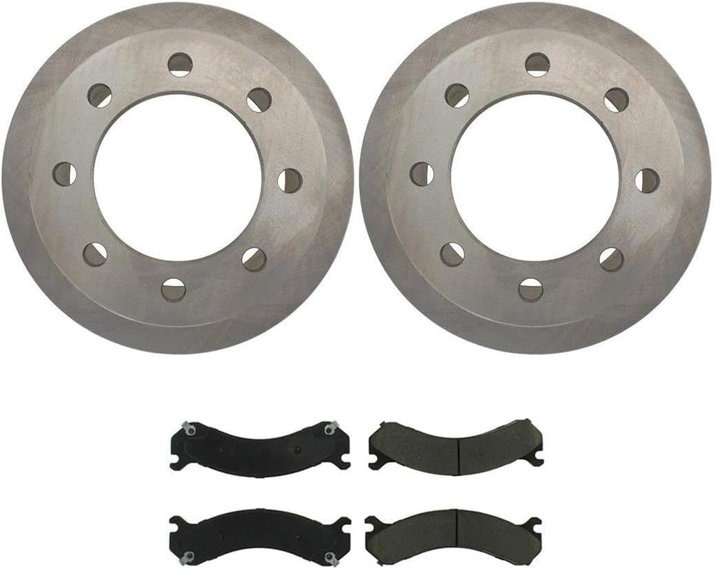 4X Rear Brake Kit - Brake Pads and Rotors Kit Automotive Replacement Brake Kits for Chevrolet Silverado 3500 2001-2007 for Chevy Silverado 3500 2001-2007