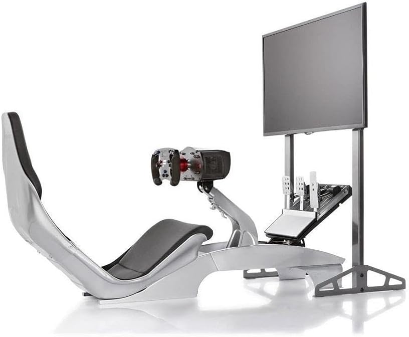 Playseat Floor TV Stand | Single Screen Monitor Mount | Supports Screens from 15 to 65 inches | Curved Screens up to 48 inches | Suitable for TVs & PC Monitors | Adjustable Height & Distance