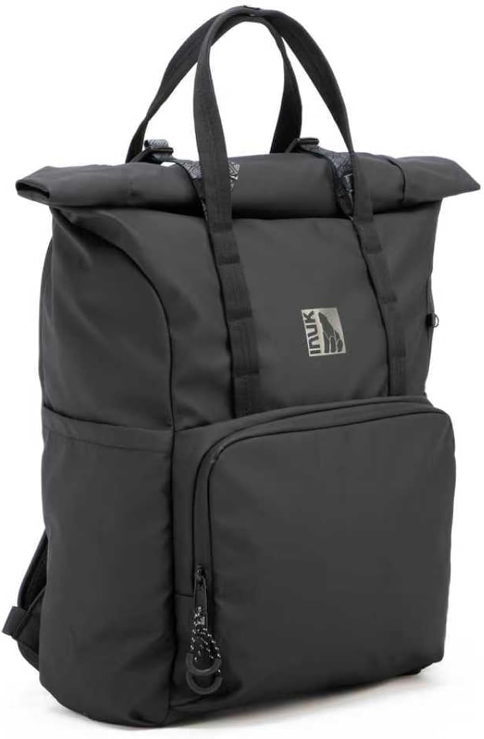 INUK 38L Travel Backpack for Men & Women, Water Resistant Laptop Backpack Hiking Daypack, Eco Friendly Made from 32 Recycled Plastic Bottles with Safety Whistle & Fidlock Magnetic Buckle, Black