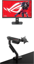 Bundle of ASUS ROG Strix 32' 1440P USB-C Curved HDR400 Gaming Monitor (XG32WCMS) - QHD (2560x1440), 280Hz, 1ms + ASUS ROG Ergo Monitor Arm (AAS01) - Monitor Mount with Cable Management, Ergonomic