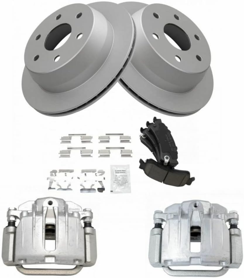 Disc Brake Rotor and Pad Set Kit Rear Side Ceramic Smooth G-Coated Calipers Truck for Chevy for Silverado 1500 2003-2006 & Classic 2007,for GMC for Sierra 1500 2003-2006 & Classic 2007 MM1057