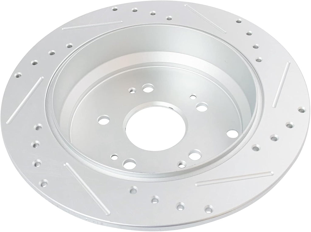 TRQ Performance Rear Brake Pad and Rotor Set Ceramic Solid Rotors Calipers Compatible with 2007-2012 Acura RDX