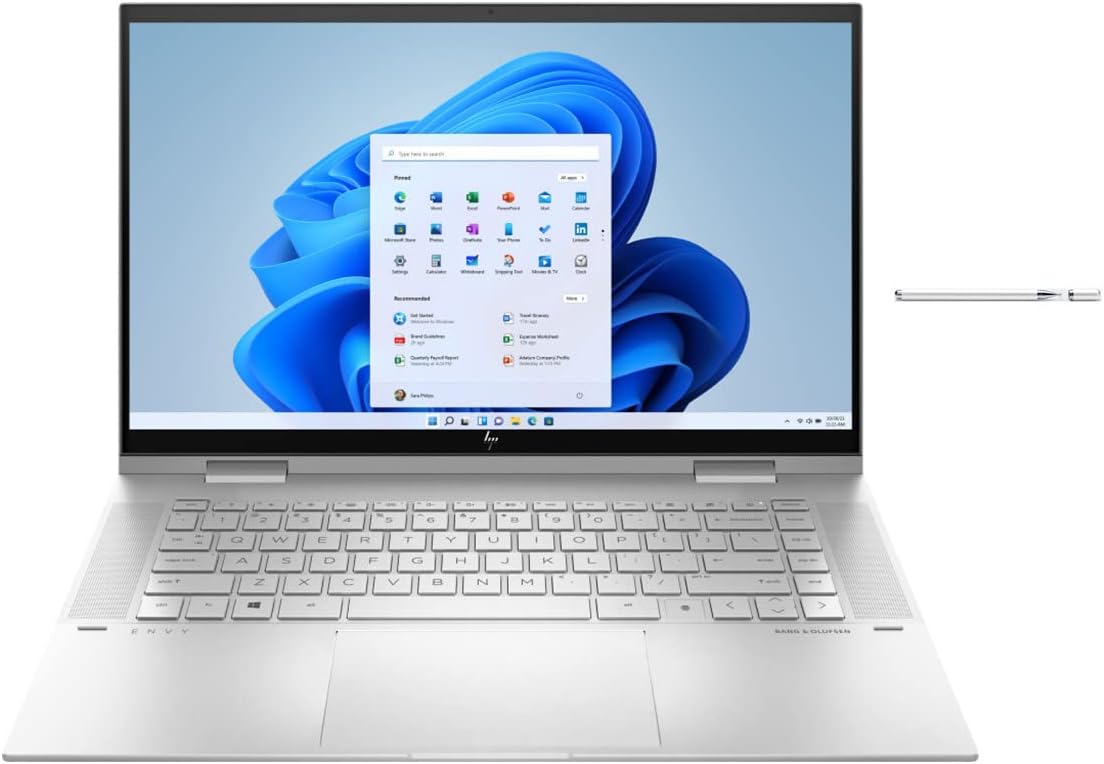 HP Envy X360 2-in-1 15.6' FHD Touch-Screen Laptop | 11th Generation Intel Core i7-1195G7 | Backlit Keyboard | Fingerprint | Windows 11 Home (Silver, 16GB RAM | 512GB SSD) (Renewed)