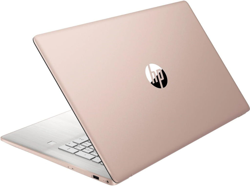 HP 17.3' HD Business Laptop Computer, AMD Ryzen 3 5300U Quad-core Processor 2.6GHz (Up to 3.8GHz), 16GB RAM, 1TB SSD, Backlit Keyboard, USB-C, Wi-Fi, Bluetooth, Touchscreen, Webcam, Rose Gold, Win 11