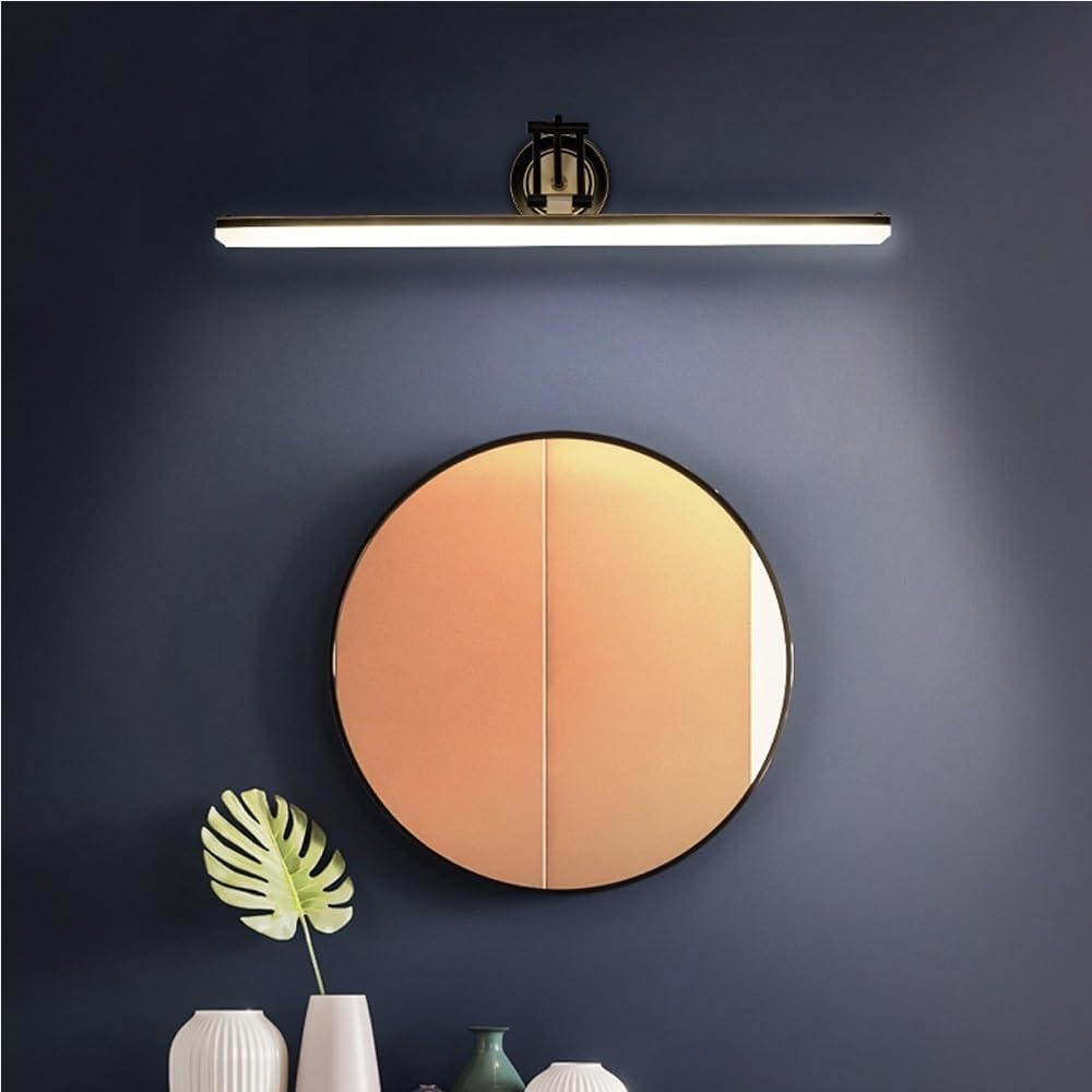 Modern Wall Sconce Vanity Light in Copper Black/Gold Bathroom Mirror Lighting Fixture for Living Room Hallway, Gold Tone Wall Lamp(Black,44cm)