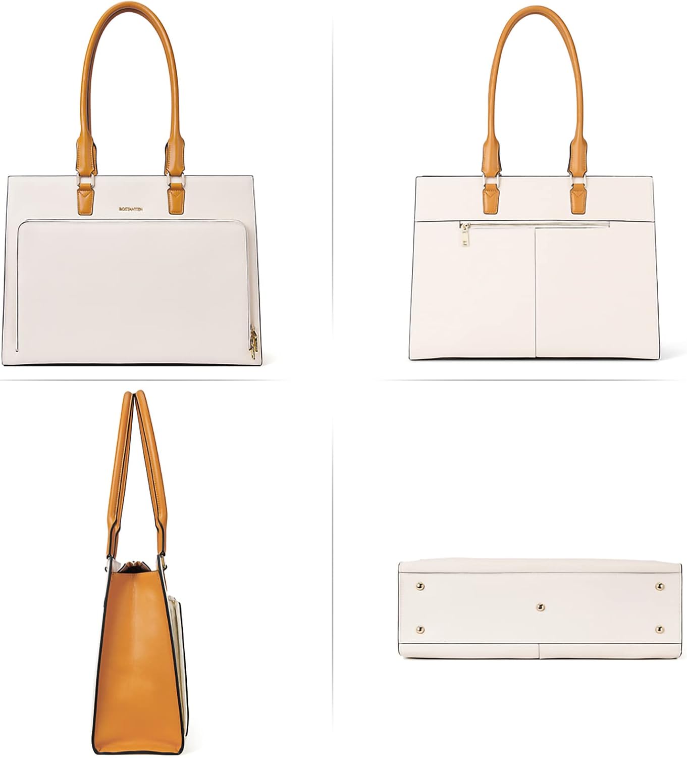 BOSTANTEN Leather Briefcase for Women Vintage 15.6 inch Laptop Bag for Women Business Tote Shoulder Handbag
