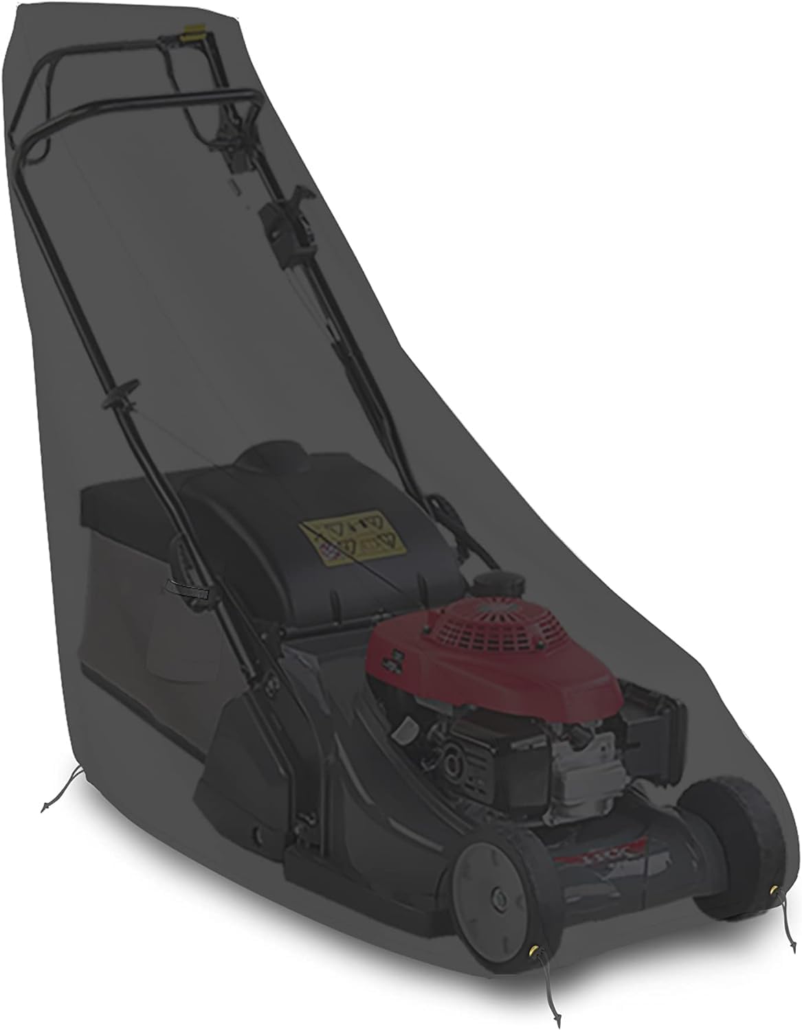 Lawn Mower Cover 18 Oz Waterproof - Customize Cover with Any Size - 100% Weather Resistant Grass Mower Cover with Air Pocket and Drawstring with Snug Fit (50' D x 25' W x 44' H, Black)
