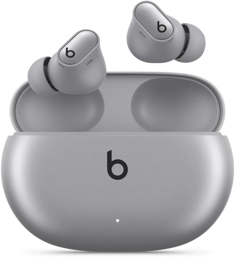Beats Studio Buds + | True Wireless Noise Cancelling Earbuds, Built-in Microphone, Sweat Resistant, Spatial Audio - Cosmic Silver (Renewed)