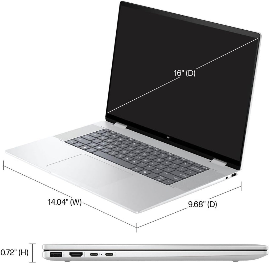 HP Envy 2-in-1 Laptop, 16' WUXGA IPS Wide Ultra Touchscreen Display, Core Ultra 7 155U (Up to 4.8GHz), 16GB DDR5, 512GB PCIe SSD, Backlit KB, TB 4, WiFi 6E, Webcam, PDG HDMI Cable, Win 11 Pro