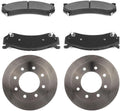 Brake Kit, Brakes and Rotors Kit Rear fits GMC Yukon XL 2500 8.1L 2003 2004 2005, fits Chevy Silverado 1500 4.3L 2005, fits Silverado 1500 4.8L 2005 Ceramic Brake Pads and Rotors Vented 6pcs