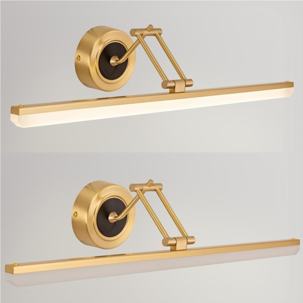 Indoor Wall Lights Fixtures Modern Wall Lamps LED Vanity Light in Copper Bathroom Mirror for Living Room Hallway Gold Tone Wall Sconces(44cm Oro)