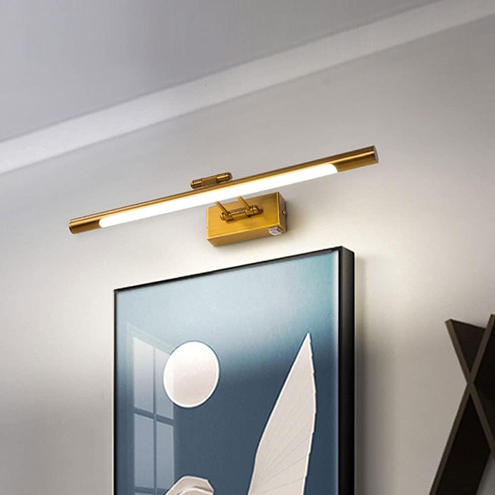 Mirror Light LED Bathroom Fixtures Vanity Mirror Lamp, Makeup Lighting Rotatable Metal Vanity Wall Lights, Modern Wall Vanity Sconce for Cabinets Dressing Table Wall Bedside Decor Lamp, Gold (Gold )