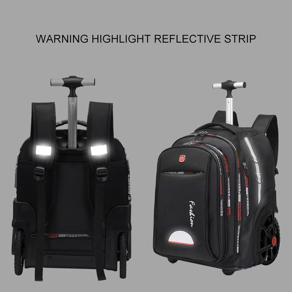 Rolling Backpack for Adults, 22 Inch Backpack with Wheels for Business, College Student and Travel Commuter, Waterproof Wheeled Backpack (black)