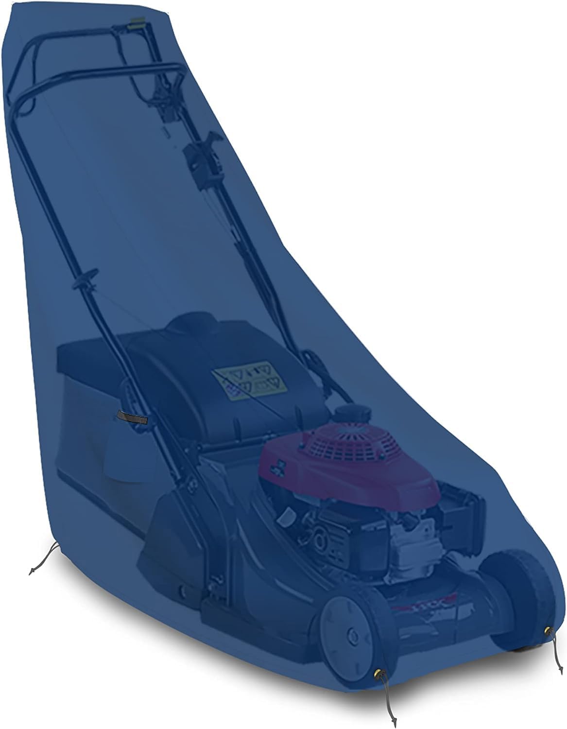 Lawn Mower Cover 18 Oz Waterproof - Customize Cover with Any Size - 100% Weather Resistant Grass Mower Cover with Air Pocket and Drawstring with Snug Fit (50' D x 25' W x 44' H, Blue)