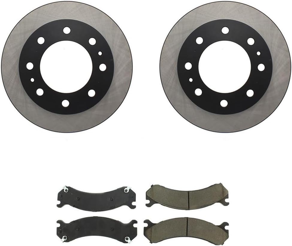 4X Front Brake Kit - Brake Pads and Rotors Kit Automotive Replacement Brake Kits for Chevrolet Silverado 3500 2001-2007 for Chevy Silverado 3500 2001-2007