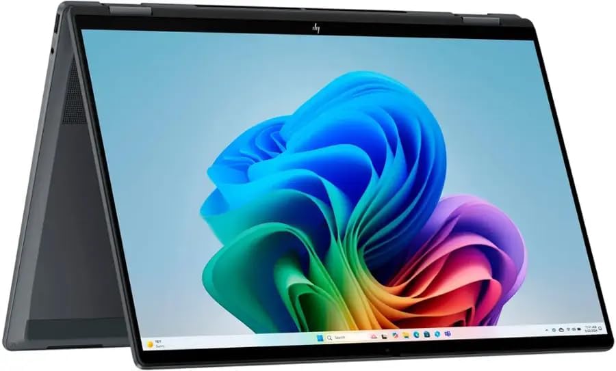HP OmniBook X Flip 2-in-1 2025 Laptop, 8-Core Intel Core Ultra 5 226V, 16' WUXGA IPS Touchscreen Display, Intel Arc Graphics 130V, 16GB LPDDR5 4TB SSD, Backlit Keyboard, Wi-Fi 6E, Win11 Home