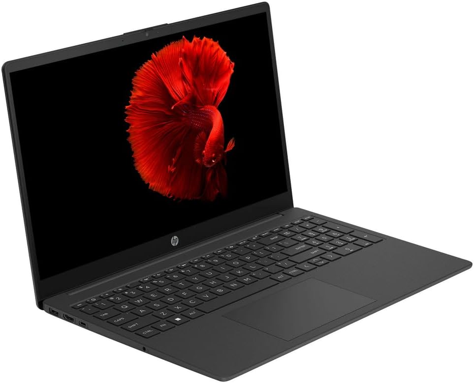 HP Essential 15.6' Laptop, Intel N200 4-Core Processor, Windows 11 Laptop 32GB RAM 384GB Storage (128GB SSD+256GB SD Card), Numeric Keypad, Camera Privacy Shutter, NLY Earphones, Black