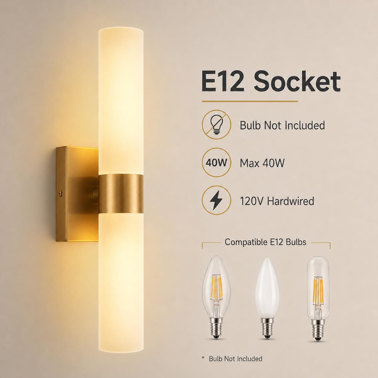 DORESshop Wall Sconce Set of 2, Modern Vanity Lights with Frosted Glass Shade, Sconces Wall Decor Set of 2 for Bathrooms Living Room Stairs Bedroom, Gold, 17.7in