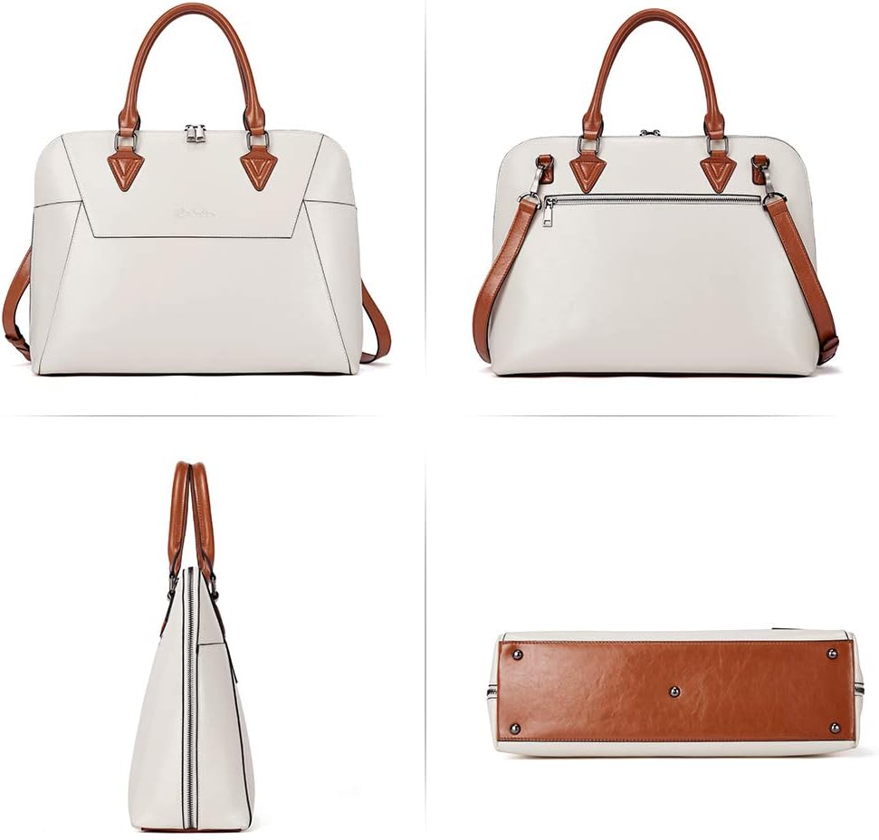 BOSTANTEN Briefcase for Women Leather 15.6 inch Laptop Shoulder Bag Office Work Crossbody Handbag