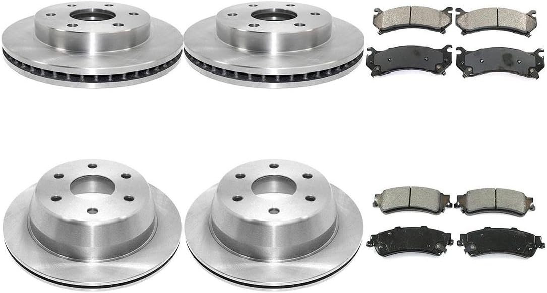 8X Brake Kit Front Rear Replacement Brake Rotors and Semi-Metallic Brake Pads for Chevrolet Astro 2003-2005 for Chevy Astro 2003-2005 for Chevrolet Avalanche 1500 2002-2002