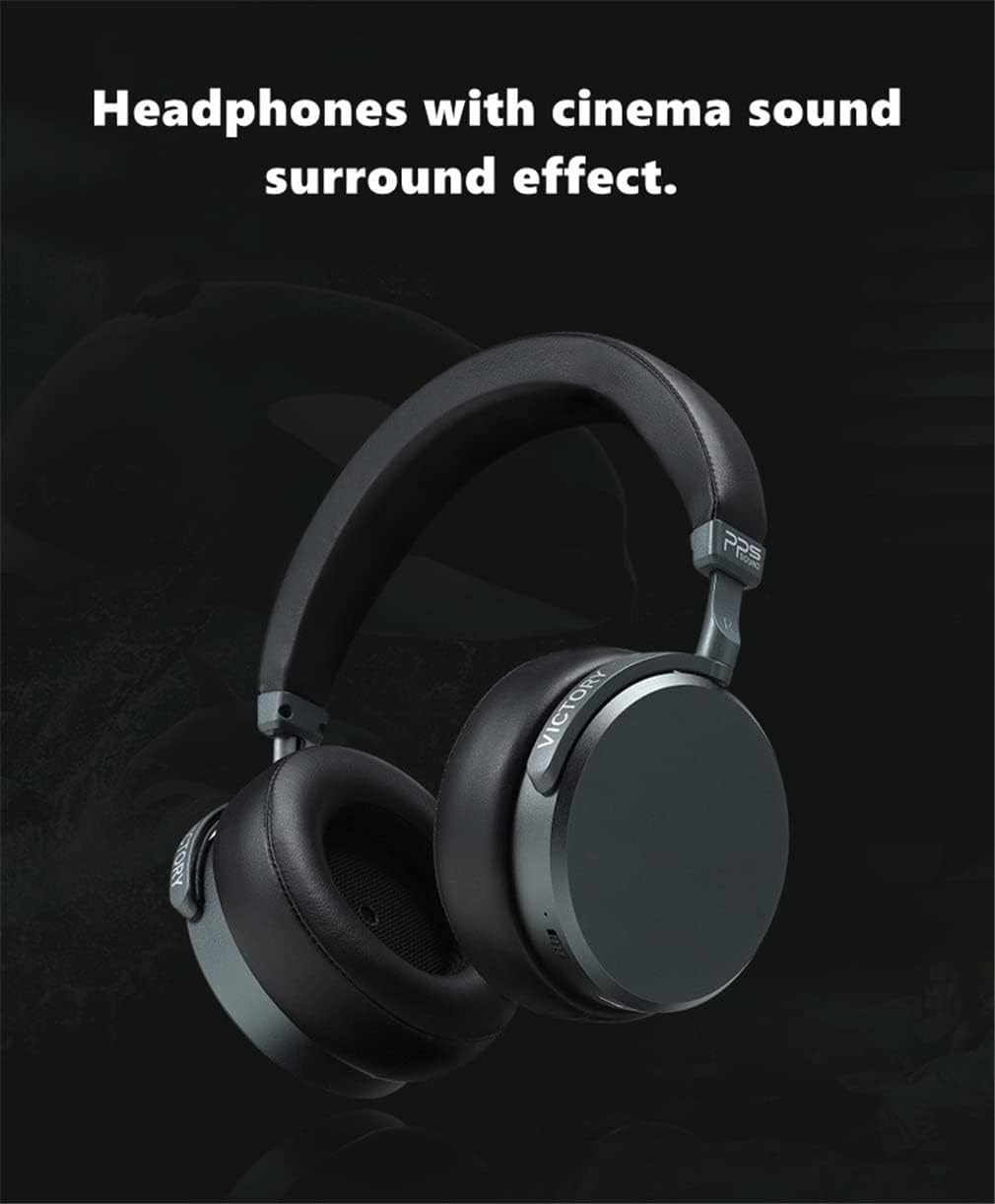 Bluetooth 5.0 Wireless On-Ear Headphones, Foldable Lightweight Hi-Fi Stereo Over-Ear ANC Active Noise Cancelling Headset, Bass Compensation Technology, for Travel Work TV
