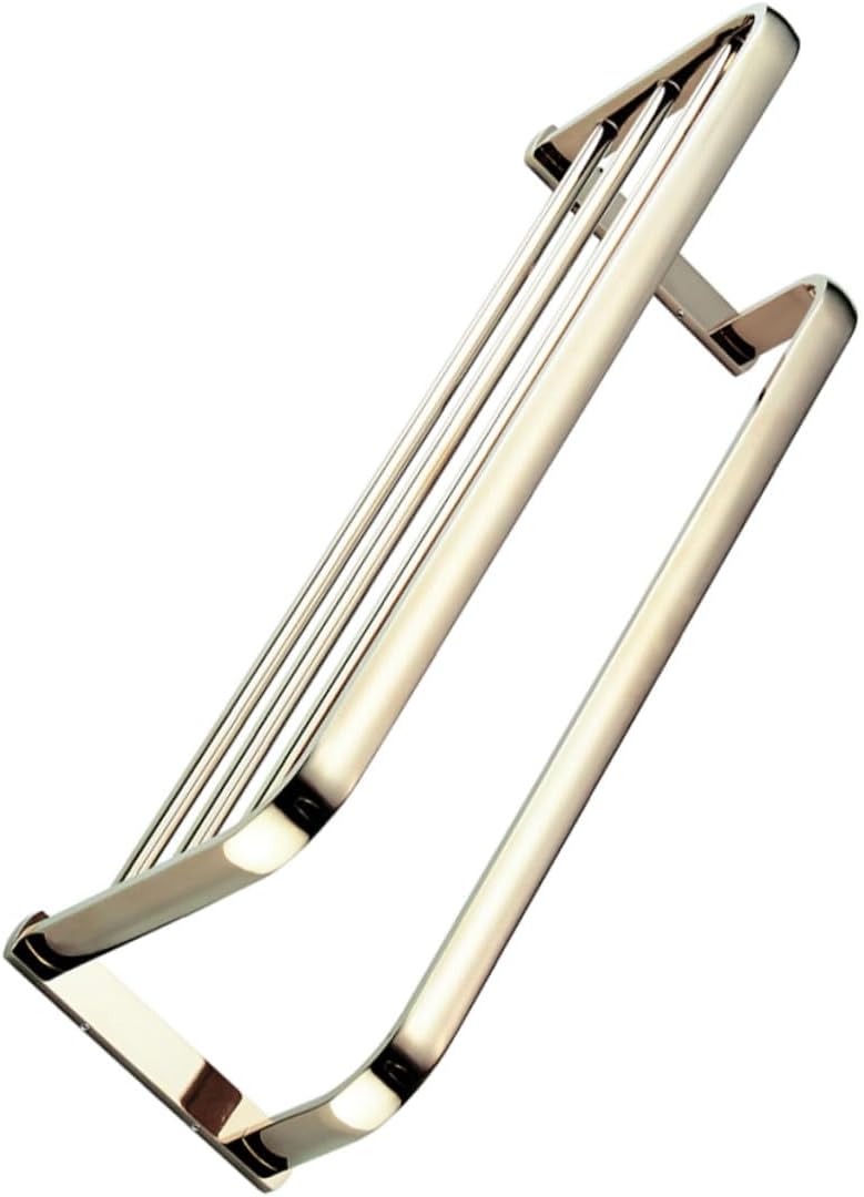 WOONEKY Wall-Mounted Brass Towel Rack 58cm Gold Tone Bathroom Towel Storage Holder Bathroom and Kitchen Multifunctional Drying Rail