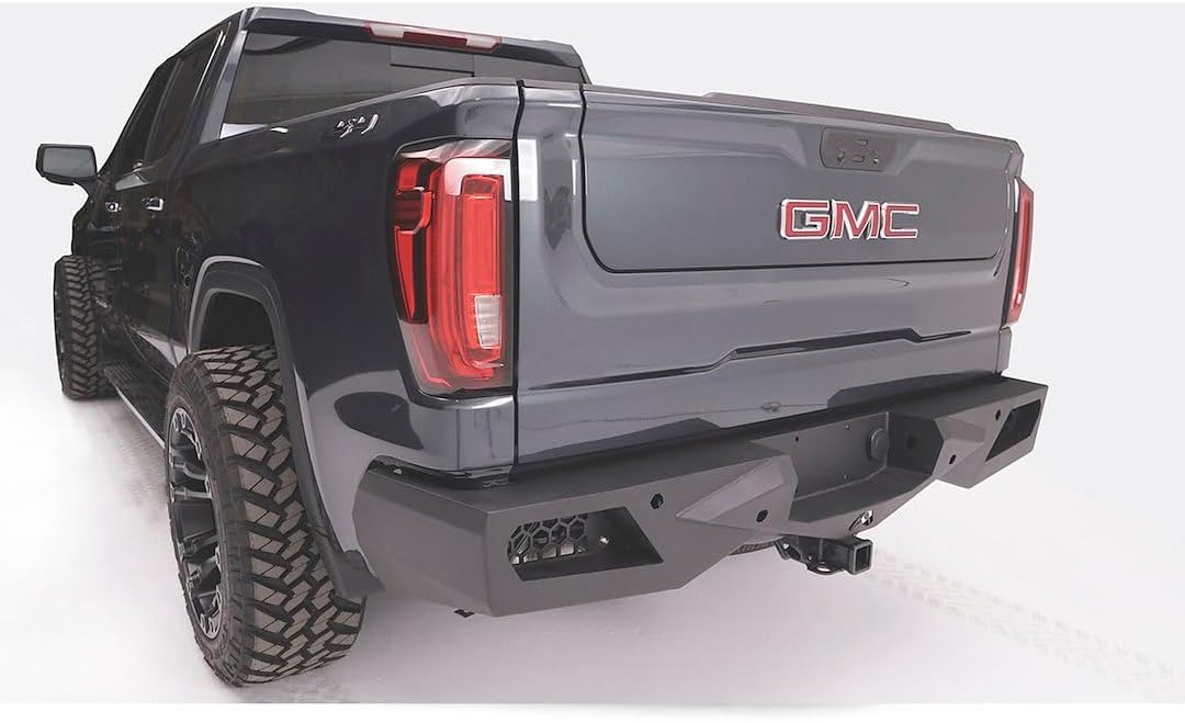 Bumper | Vengeance Rear | Four 3x3 Dually Lights Or Two 6 Inch Light Bars | OEM Receiver Hitch - Blind Spot Monitor Mount