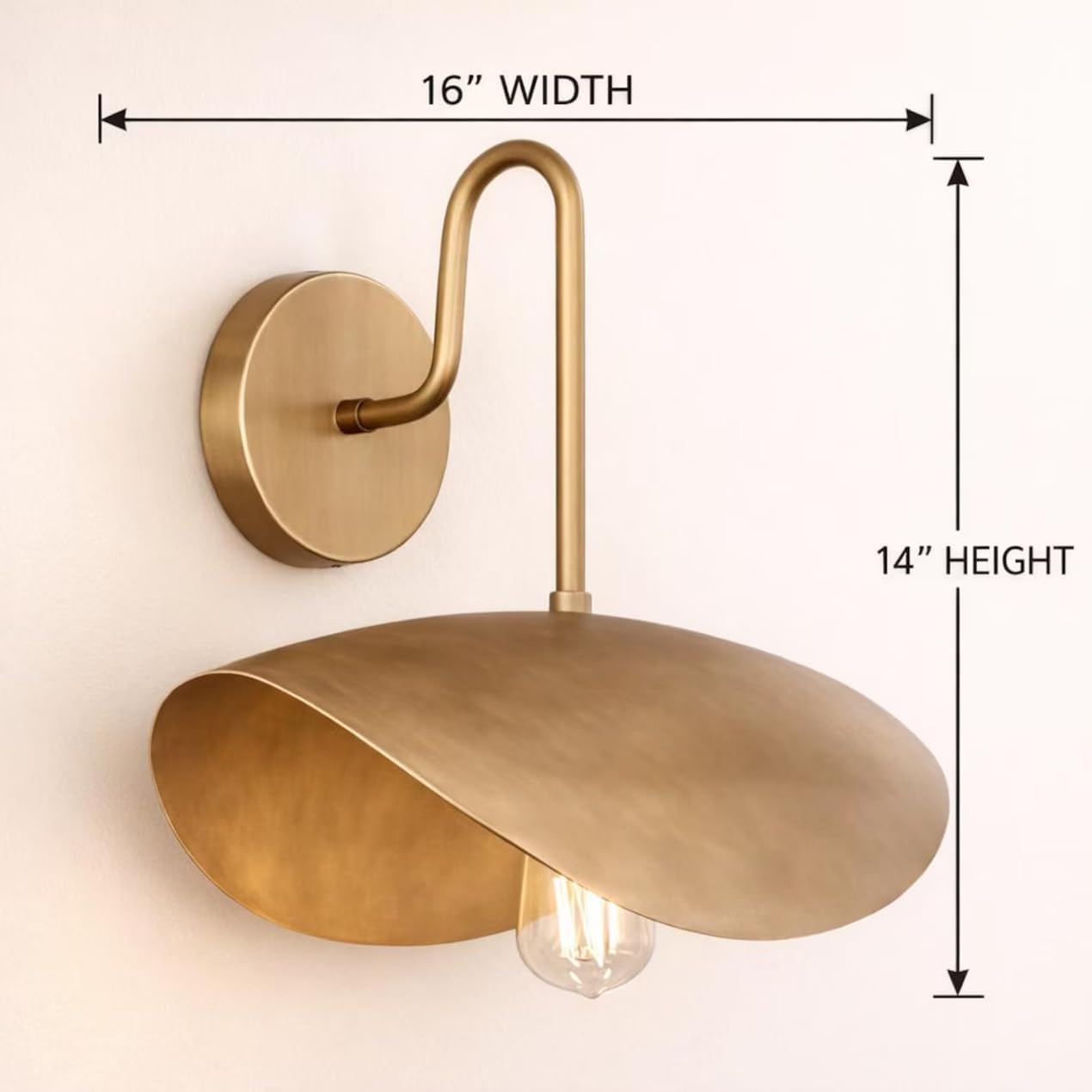 Modern Brass Wall Sconce Minimalist Gold Wall Light, Mid Century Metal Wall Lamp for Bedroom, Living Room, Hallway, Bathroom Vanity, Hardwired Indoor Decorative Lighting Fixture (Antique Black)