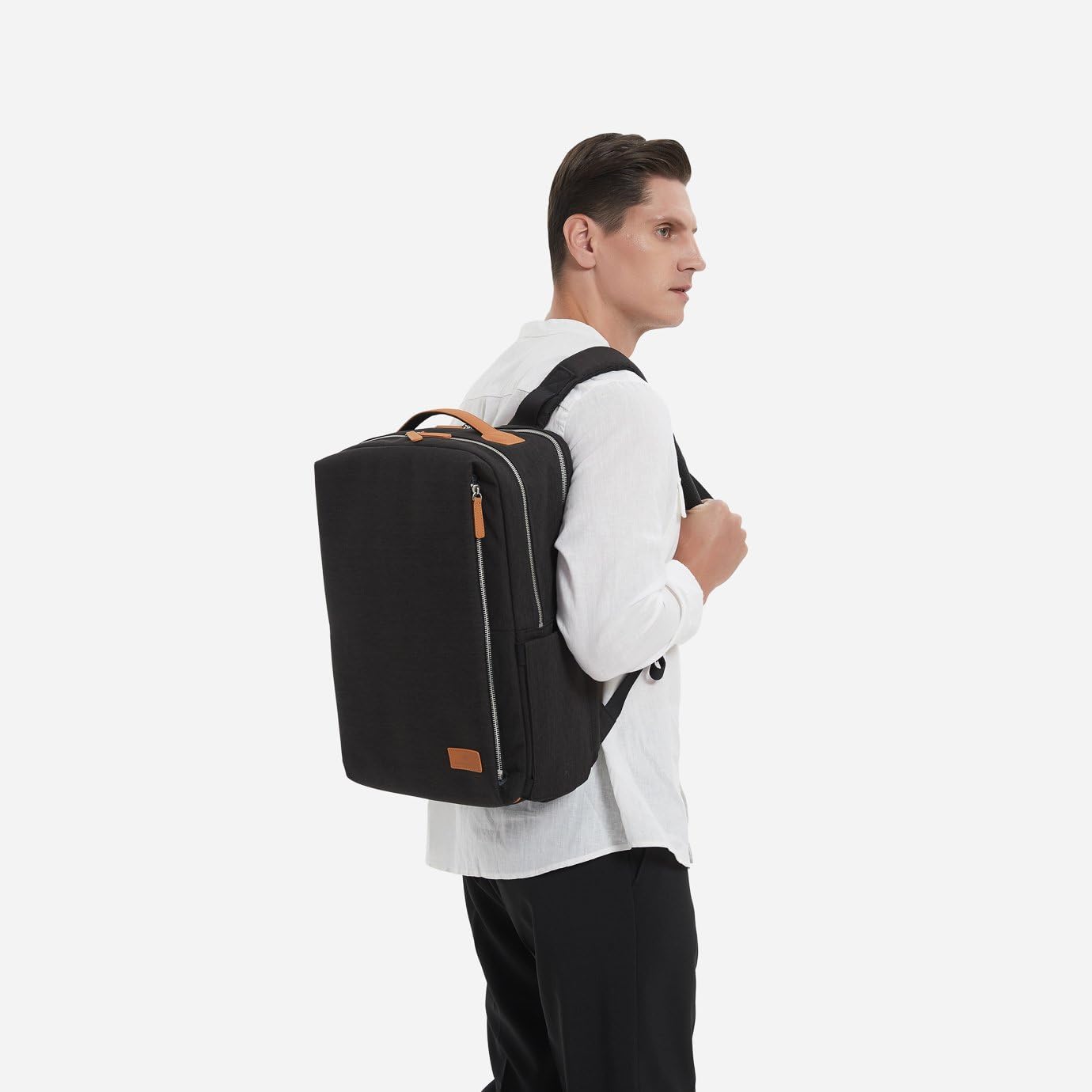 Nordace Siena Pro 15 Smart Backpack with USB Charging - 16' Laptop Backpack, 20L Daily Backpack for Travel, Everyday, or Work (Black-Brown)