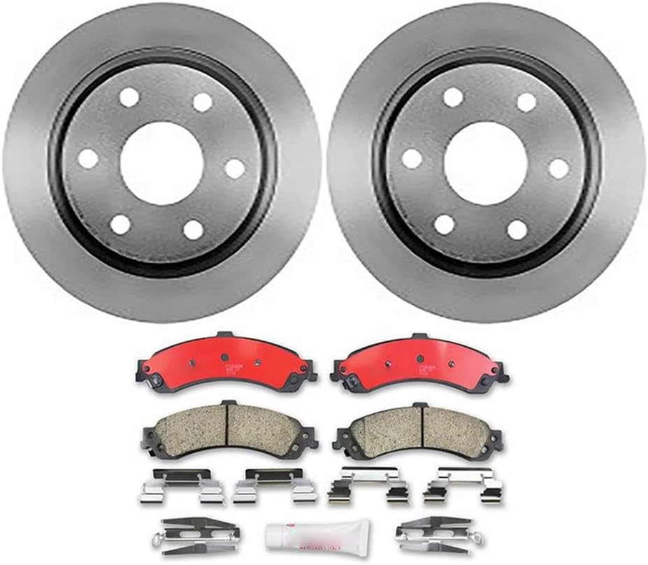 4Pcs Brakes Kit Rear Disc Brake Rotors Brakes Pads for Chevrolet Avalanche 1500 2002-2006 for Chevy Avalanche 1500 2002-2006 for Chevrolet Silverado 1500 2004-2005