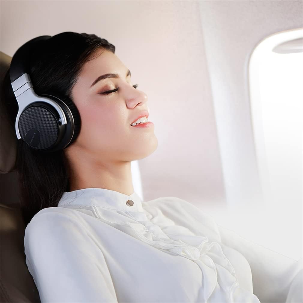 Active Noise Cancelling Over-Ear Headphones Wireless On-Ear Bluetooth Hi-Fi Stereo Headsets Foldable, 30H Playtime, Memory Foam Ear Cups, for Sports/Games