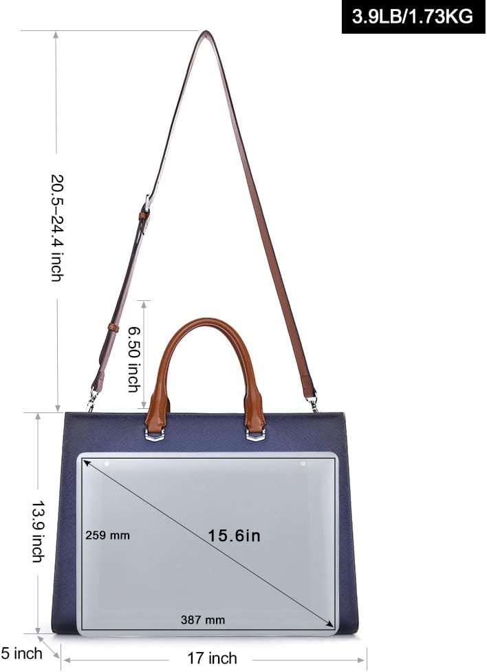 CLUCI Leather Briefcase for Women Laptop 15.6 Inch Professional Business Work Ladies Computer Handbag Shoulder Bag
