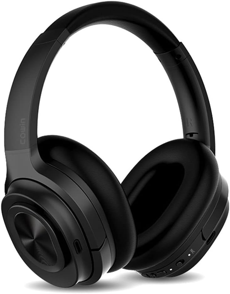 ANC Active Noise Cancelling Headphones Bluetooth 5.0 Wireless Over-Ear Foldable Headsets with Mic, Aptx Low Latency, Hi-Fi Stereo Deep Bass, for Sports/TV/Work,Black