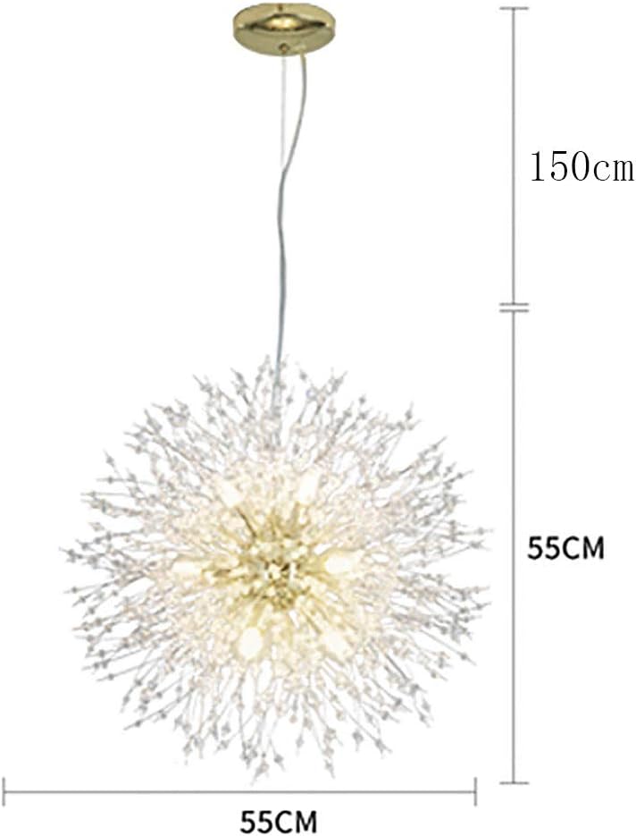 Luxurious Chandelier, Chrome Gold Silver Crystal Sputnik Chandelier V-intage Modern Firework Pendant Light Compatible with Living Room Dining Room Bathroom Foyer Restaurant Entryway