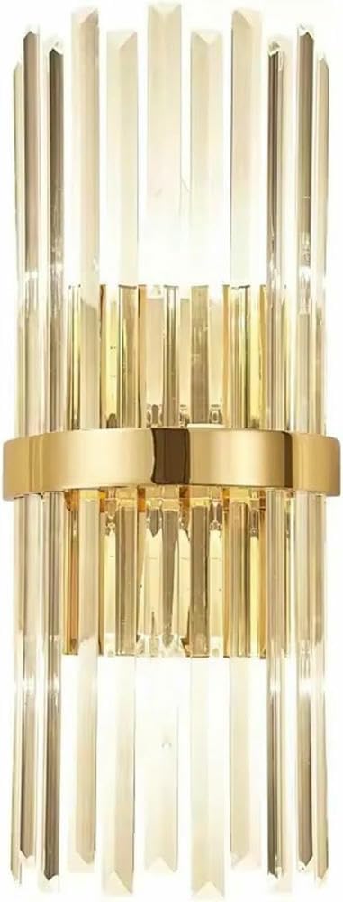 Wall Lamp Crystal Wall Lamp Luxurious Gold Silver for Living Room Bedroom Decor Luminaire Bedside Light Bathroom Fixtures(Gold)