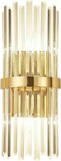 Wall Lamp Crystal Wall Lamp Luxurious Gold Silver for Living Room Bedroom Decor Luminaire Bedside Light Bathroom Fixtures(Gold)