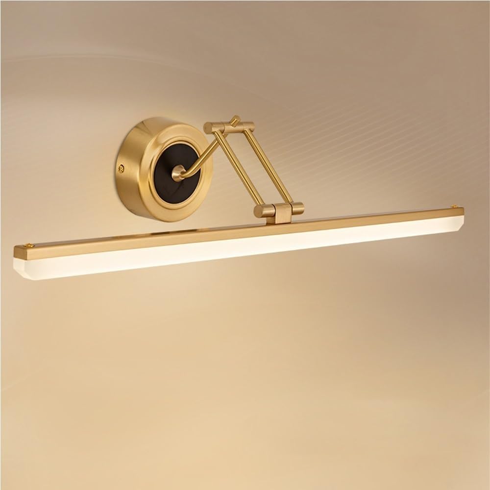 Modern Wall Sconce LED Vanity Light in Copper Black/Gold Bathroom Mirror Lighting Fixture for Living Room Hallway, Gold Tone Wall Lamp T-155(57cm,Oro)