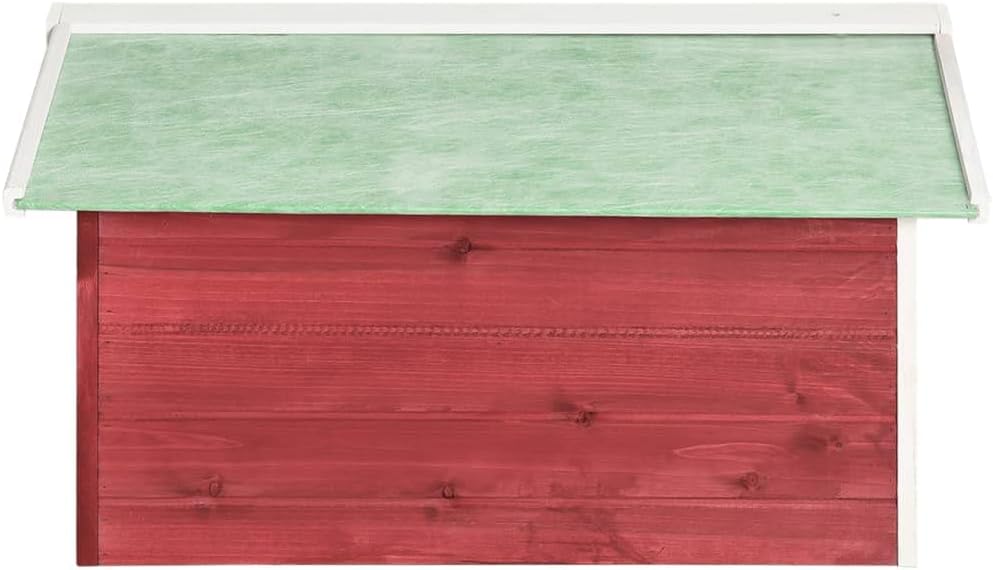 SKM Robotic Lawn Mower Garage 28.3'x34.3'x19.7', Wooden Lawn Mower Garage for Outdoor Red and White Firwood
