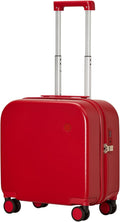 mixi Carry on Luggage, Suitcase with Spinner Wheels 16in Luggage Hardshell Lightweight Rolling Suitcases PC with Cover & TSA Lock, Red