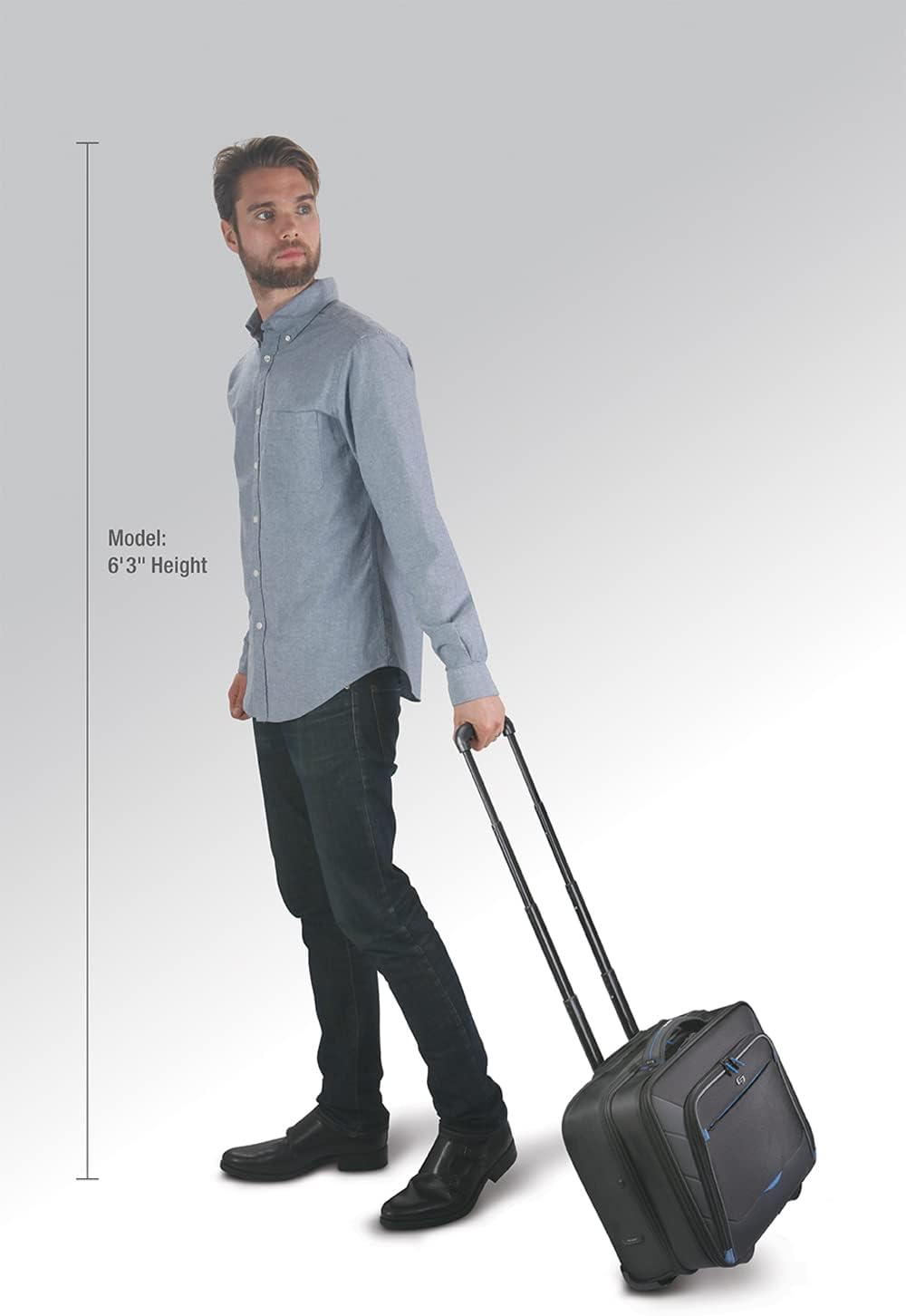 Solo New York Active Rolling Overnight Laptop Bag. Business Travel Rolling Overnighter Case for Women and Men. Fits up to 16 inch laptop - Black, 15' x 16' x 7' (TCC902-4/20)