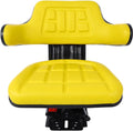 Universal Adjustable Ergonomics Tractor Seat with Heavy-Duty Padded Vinyl Cover, 110-265 LBS Weight Capacity, Heavy Duty Steel for Long-Lasting Comfort (Yellow)