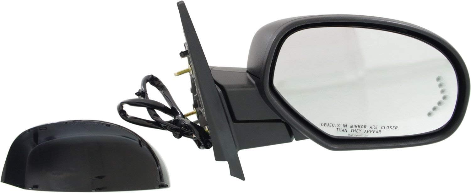 Kool Vue Right Power Heated Mirror for Chevrolet Tahoe Suburban 1500 2007-2014, Power Fold, Signal Light, Memory, Puddle Lamp, Passenger Side, Chevy Accessories, 2 Caps, No Off Road Pkg